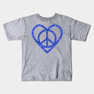 PEACE Sign Symbol Blue Kids T-Shirt